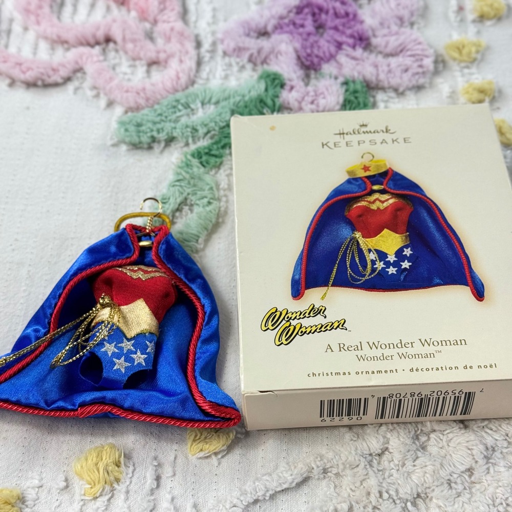 Hallmark Keepsake 2007 Wonder Woman Fabric Metal Christmas Ornament DC Comics